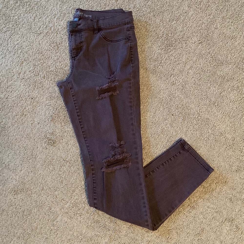 New York & Company Ripped Purple Legging Jeans
